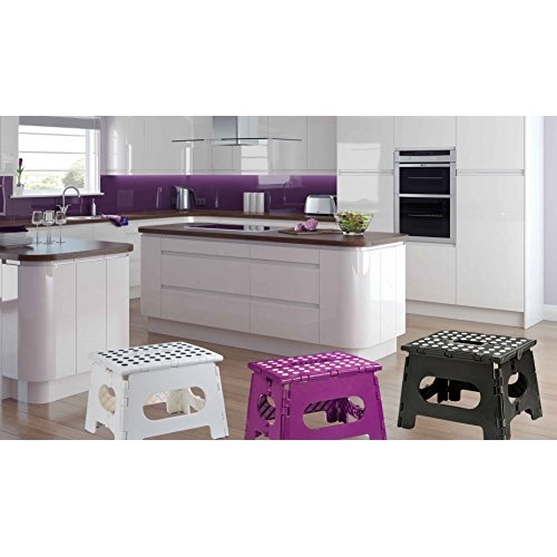 Folding Step Stool - The Lightweight Step Stool is Sturdy Enough to Support Adults and Safe Enough for Kids. Opens Easy with One Flip. Great for Kitchen, Bathroom, Bedroom, Kids or Adults. - Image 2