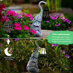 Goodeco Elephant Statue for Garden Decor with Gift Appeal - Ideal Gifts for Women, Mom or Birthday, Beautifully Crafted Outdoor & Home Decor Made Easy to Wow Your Guests (11" Elephant) - Image 3