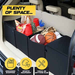 Trobo Trunk Organizer, Multipurpose Collapsible Car Storage Box With Insulated Cooler Compartments, X-Large Leak-proof Auto Grocery Bag Holder For Hot Or Cold Food, Truck, Van, SUV, Travel Accessories - Image 6