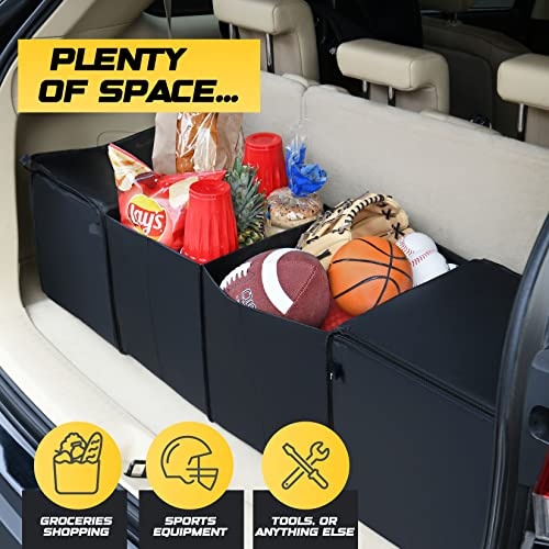 Trobo Trunk Organizer, Multipurpose Collapsible Car Storage Box With Insulated Cooler Compartments, X-Large Leak-proof Auto Grocery Bag Holder For Hot Or Cold Food, Truck, Van, SUV, Travel Accessories - Image 6