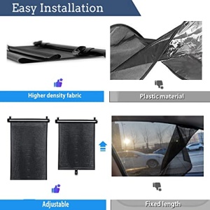 Car Window Shades, 2 Pack Car Window Shade for Baby, Retractable Car Sun Shade, Sun Shade for Car Window Effectively Block UV Rays and Harsh Sunlight, Car Window Shades for Side Window (15.7"x18.5") - Image 4