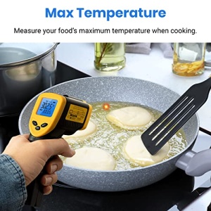 Etekcity Infrared Thermometer Gun 1080, Pizza Oven Accessories, Laser Food Meat Pool Surface Thermometer, Temperature Temp Gun for Cooking, Griddle Hvac Tools, -58°F to 1130°F, Yellow - Image 4