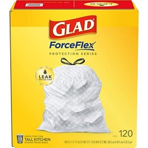 Glad® ForceFlex Tall Kitchen Drawstring Trash Bags, 13 Gallon, Unscented, 120 Count. - Image 7