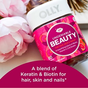 OLLY Undeniable Beauty Gummy, For Hair, Skin, Nails, Biotin, Vitamin C, Keratin, Chewable Supplement, Grapefruit, 30 Day Supply - 60 Count - Image 9