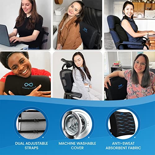 Everlasting Comfort Lumbar Support Pillow for Office Chair, Car, Desk - Back Pain, Posture Cushion - Image 6