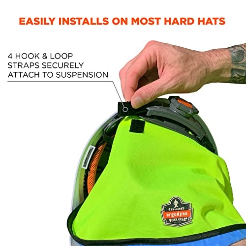 Ergodyne Chill-Its 6670CT Evaporative Cooling Hard Hat Neck Shade,Lime - Image 4