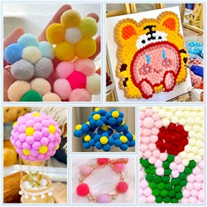 Praisebank 300pcs 1 inch Pom Poms, Pom Poms for Arts and Crafts, Pom Pom Balls in jar, Pom Poms for Crafts. - Image 2