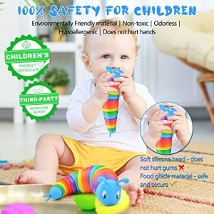 Cevioce Fidget Slug Toy, Sensory Slug Fidget Toys for Kids & Adults, 1Pc Autism Sensory Toys for Autistic Children Toddlers, Toddler Toys - 3 4 5 6 7 8+ Year Old Girl Boy Birthday Gifts - Image 7