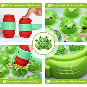 HopeRock Toys for 2 3 4 5 Year Old Boy,Toddler Toys Age 2-4, Whack A Frog Game,with 5 Modes,45 Levels,9 Music Spray and Light-up, Baby Toy Gifts for Early Learning, Birthday Gift for Toddler Boy Toys - Image 4