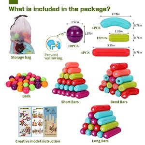 30PCS Magnetic Toys Building Blocks, Magnets for Kids 3 4 5 6 Year Old, Toddler Toys Age 3-6 for Boys Girls, Magnetic Balls and Magnet Rods Toy Building Set, Magnetic Tiles Toys for Toddlers - Image 4