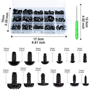 Safety Eyes and Noses, 462Pcs Black Plastic Stuffed Crochet Eyes with Washers for Crafts - Image 8