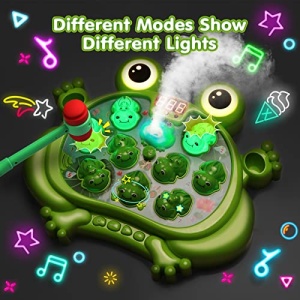 HopeRock Toys for 2 3 4 5 Year Old Boy,Toddler Toys Age 2-4, Whack A Frog Game,with 5 Modes,45 Levels,9 Music Spray and Light-up, Baby Toy Gifts for Early Learning, Birthday Gift for Toddler Boy Toys - Image 6