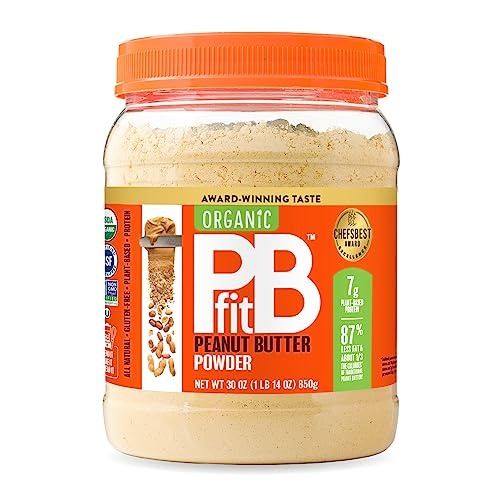 PBfit All-Natural Organic Peanut Butter Powder, Powdered Peanut Spread from Real Roasted Pressed Peanuts, 7g of Protein, 30 Ounce (Pack of 1) - Image 1