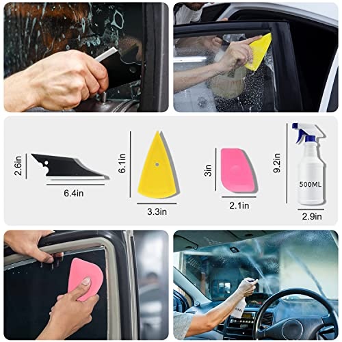 YXGOOD 9 Pcs Vehicle Car Window Tint Application Tools Kit Glass Protective Film Installing Tool Car Window Film Squeegee Auto Vinyl Wrap Installation Kit Squeegee for Vinyl (9) - Image 4