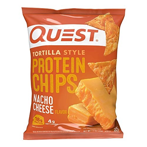 Quest Nutrition Tortilla Style Protein Chips, Low Carb, Nacho Cheese 1.1 Ounce (Pack of 12) - Image 1