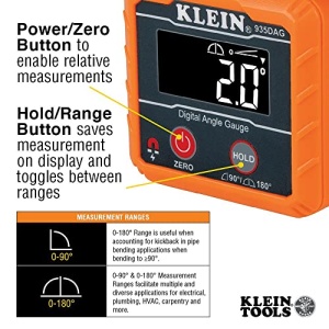 Klein Tools 935DAG Digital Electronic Level and Angle Gauge, Measures 0 - 90 and 0 - 180 Degree Ranges, Measures and Sets Angles - Image 15