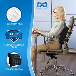 Everlasting Comfort Lumbar Support Pillow for Office Chair, Car, Desk - Back Pain, Posture Cushion - Image 8
