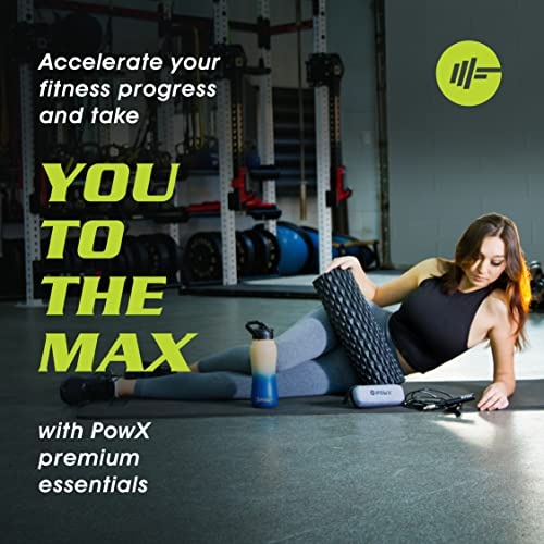 Textured Foam Rollers for Muscle Massage – High-Density Back Foam Roller for Back Pain Relief & Muscle Recovery in Legs & Arms – Hollow Foam Roller for Muscle Exercises by PowX 5.5x17.7 in. (Black) - Image 2