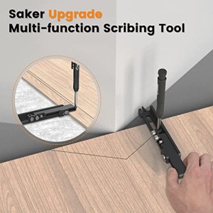 Saker Multi-function Scribing Tool- Construction Pencil- Aluminum Alloy Scribe Tool with Deep Hole Pencil,DIY Woodworking Scribe Gauge Scriber Line Maker Measuring Tool (BLACK) - Image 2