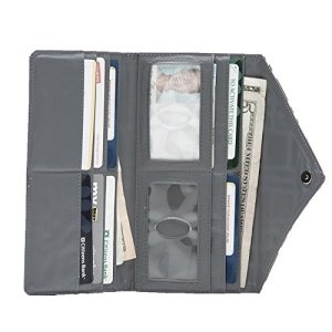 Big Skinny Women's Leather Slimvelope Tri-Fold Checkbook Slim Wallet, Holds Up to 40 Cards, Lightweight,slim, Graphite Cobble - Image 5