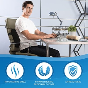 Everlasting Comfort Lumbar Support Pillow for Office Chair, Car, Desk - Back Pain, Posture Cushion - Image 4