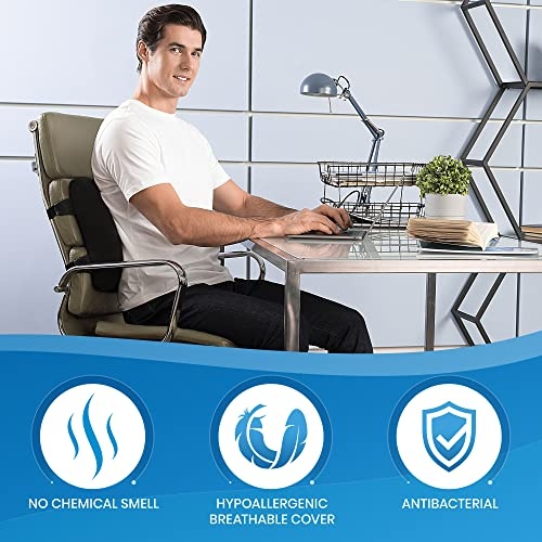 Everlasting Comfort Lumbar Support Pillow for Office Chair, Car, Desk - Back Pain, Posture Cushion - Image 4