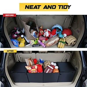 Trobo Trunk Organizer, Multipurpose Collapsible Car Storage Box With Insulated Cooler Compartments, X-Large Leak-proof Auto Grocery Bag Holder For Hot Or Cold Food, Truck, Van, SUV, Travel Accessories - Image 3