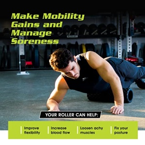 Textured Foam Rollers for Muscle Massage – High-Density Back Foam Roller for Back Pain Relief & Muscle Recovery in Legs & Arms – Hollow Foam Roller for Muscle Exercises by PowX 5.5x17.7 in. (Black) - Image 4