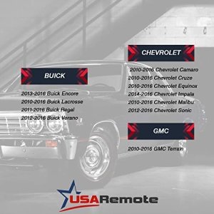Car Key Fob Keyless Entry Remote Flip fits 2010-2017 Buick Allure Encore Lacrosse Regal Verano / Chevy Camaro Cruze Equinox Impala Malibu Sonic / GMC Terrain (OHT01060512) - Image 4