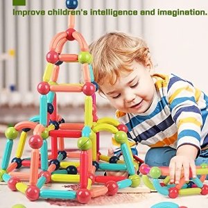 30PCS Magnetic Toys Building Blocks, Magnets for Kids 3 4 5 6 Year Old, Toddler Toys Age 3-6 for Boys Girls, Magnetic Balls and Magnet Rods Toy Building Set, Magnetic Tiles Toys for Toddlers - Image 3