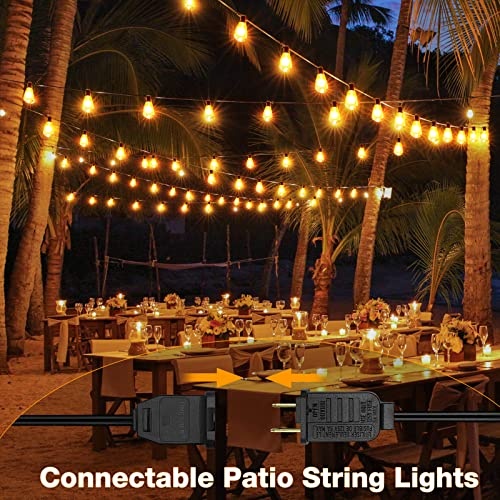 String Lights for Outside 120FT, 60+4 Pcs Vintage Bulbs LED Outdoor Edison String Lights Waterproof, Shatterproof Connectable Patio Lights Outdoor, Dimmable Hanging String Lights for Backyard,Bistro - Image 4