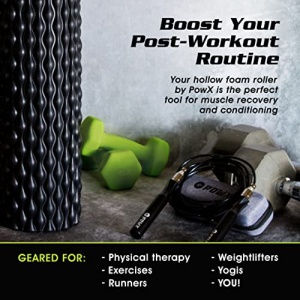 Textured Foam Rollers for Muscle Massage – High-Density Back Foam Roller for Back Pain Relief & Muscle Recovery in Legs & Arms – Hollow Foam Roller for Muscle Exercises by PowX 5.5x17.7 in. (Black) - Image 6