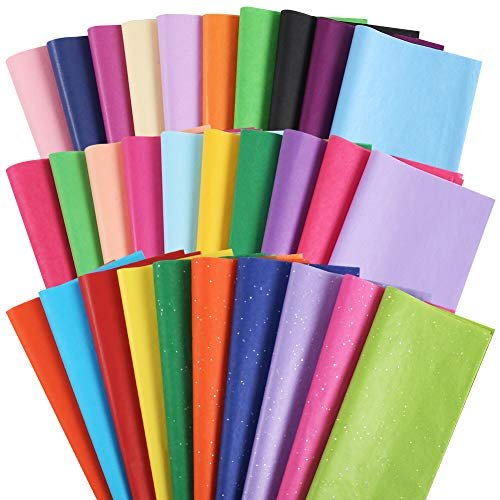 51hvpO3JeZL.jpg 150Sheets Wrapping Tissue Paper, Tissue Paper Gift Wrap Colors of Rainbow Gift Tissue Paper for Gift Bags, 30 Colors - Image 1