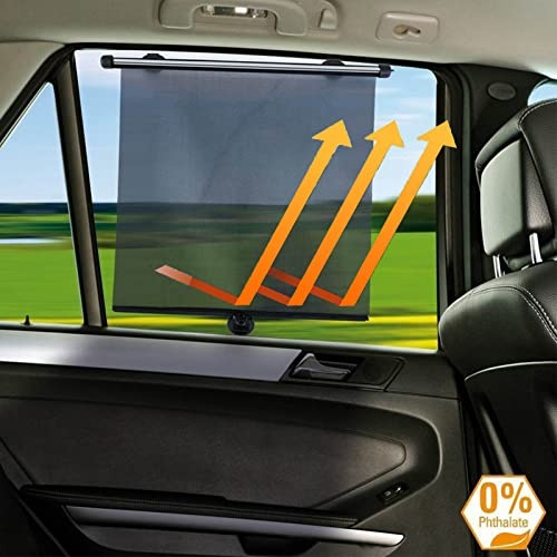 Car Window Shades, 2 Pack Car Window Shade for Baby, Retractable Car Sun Shade, Sun Shade for Car Window Effectively Block UV Rays and Harsh Sunlight, Car Window Shades for Side Window (15.7"x18.5") - Image 2