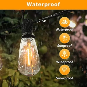 String Lights for Outside 120FT, 60+4 Pcs Vintage Bulbs LED Outdoor Edison String Lights Waterproof, Shatterproof Connectable Patio Lights Outdoor, Dimmable Hanging String Lights for Backyard,Bistro - Image 6