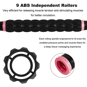 Yansyi Muscle Roller Stick for Athletes - Body Massage Roller Stick - Release Myofascial Trigger Points Reduce Muscle Soreness Tightness Leg Cramps & Back Pain for Physical Therapy & Recovery (Pink) - Image 5