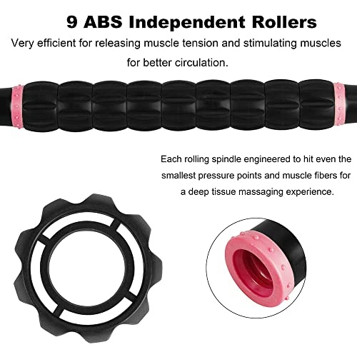 Yansyi Muscle Roller Stick for Athletes - Body Massage Roller Stick - Release Myofascial Trigger Points Reduce Muscle Soreness Tightness Leg Cramps & Back Pain for Physical Therapy & Recovery (Pink) - Image 5