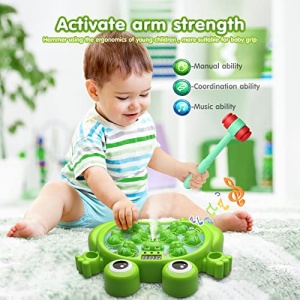 HopeRock Toys for 2 3 4 5 Year Old Boy,Toddler Toys Age 2-4, Whack A Frog Game,with 5 Modes,45 Levels,9 Music Spray and Light-up, Baby Toy Gifts for Early Learning, Birthday Gift for Toddler Boy Toys - Image 5