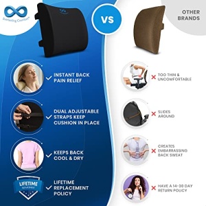 Everlasting Comfort Lumbar Support Pillow for Office Chair, Car, Desk - Back Pain, Posture Cushion - Image 9