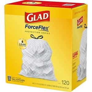 Glad® ForceFlex Tall Kitchen Drawstring Trash Bags, 13 Gallon, Unscented, 120 Count. - Image 10