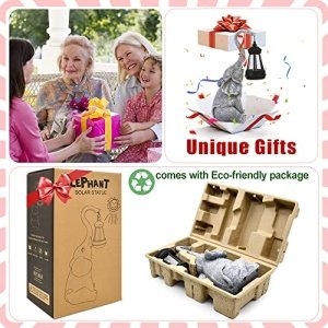 Goodeco Elephant Statue for Garden Decor with Gift Appeal - Ideal Gifts for Women, Mom or Birthday, Beautifully Crafted Outdoor & Home Decor Made Easy to Wow Your Guests (11" Elephant) - Image 6