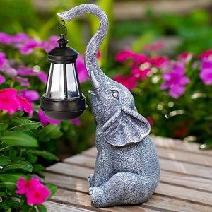 Goodeco Elephant Statue for Garden Decor with Gift Appeal - Ideal Gifts for Women, Mom or Birthday, Beautifully Crafted Outdoor & Home Decor Made Easy to Wow Your Guests (11" Elephant)