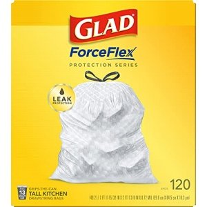 Glad® ForceFlex Tall Kitchen Drawstring Trash Bags, 13 Gallon, Unscented, 120 Count. - Image 5