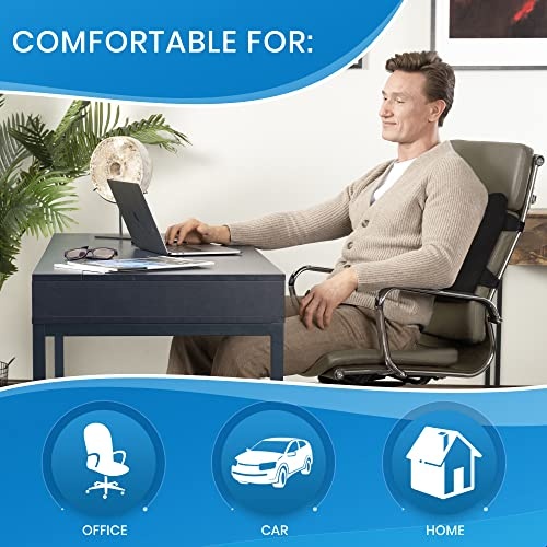 Everlasting Comfort Lumbar Support Pillow for Office Chair, Car, Desk - Back Pain, Posture Cushion - Image 5