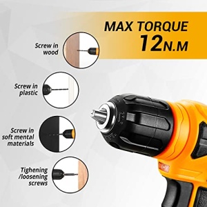 DEKOPRO 126 Piece Power Tool Combo Kits with 8V Cordless Drill, 10MM 3/8'' Keyless Chuck, Professional Household Home Tool Kit Set, DIY Hand Tool Kits for Garden Office House Repair - Image 3