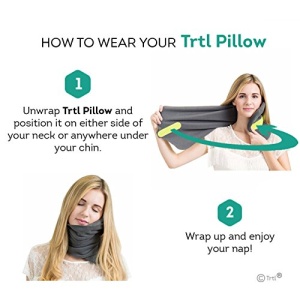 trtl Pillow - Scientifically Proven Super Soft Neck Support Travel Pillow - Machine Washable (Grey) - Image 6