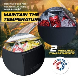 Trobo Trunk Organizer, Multipurpose Collapsible Car Storage Box With Insulated Cooler Compartments, X-Large Leak-proof Auto Grocery Bag Holder For Hot Or Cold Food, Truck, Van, SUV, Travel Accessories - Image 5