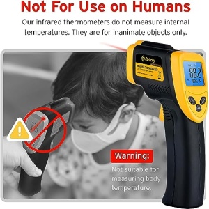 Etekcity Infrared Thermometer Gun 1080, Pizza Oven Accessories, Laser Food Meat Pool Surface Thermometer, Temperature Temp Gun for Cooking, Griddle Hvac Tools, -58°F to 1130°F, Yellow - Image 3