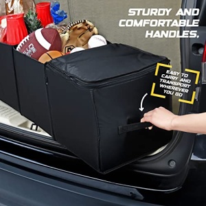 Trobo Trunk Organizer, Multipurpose Collapsible Car Storage Box With Insulated Cooler Compartments, X-Large Leak-proof Auto Grocery Bag Holder For Hot Or Cold Food, Truck, Van, SUV, Travel Accessories - Image 4