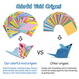 hapray Origami Kit 144 sheets Origami Paper for Kids 72 Patterns with Craft Guiding Book - Image 6